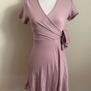 Lavender faux wrap dress